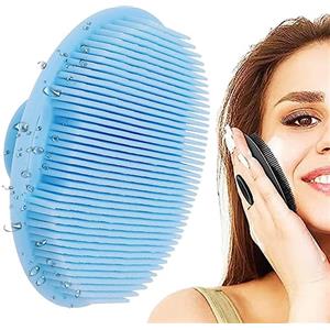 Imtrub Pulitore viso in silicone universale per donne - Spazzola per la pulizia del viso, lavaggio manuale manuale del viso, rimozione per bagno, viaggio, Celeste.