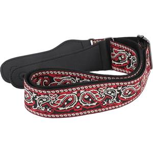 SUNGOOYUE Tracolla per Chitarra Vintage Ricamata per Basso Elettrico Acustico, estremità Rinforzata a Doppio Strato con Lunghezza Regolabile con Plettri per Adulti e Bambini (rosso)