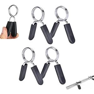 JGR SELECT Morsetti per manubri - Confezione da 4 pezzi per barre da 28 mm - Pinza a molla - Manubri - Collari a molla - per manubri, barre, dischi, crossfit, palestra, palestra