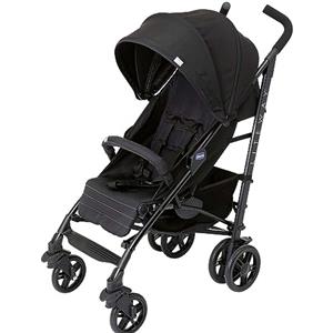 Chicco Liteway 4 Passeggino Leggero Pieghevole da 0 Mesi a 22 kg, Portata Max 25 kg, Reclinabile e Compatto, con Manicotto Paracolpi, Posizione Nanna, Chiusura a Ombrello, Capote Estendibile, Black