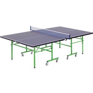 HOMCOM Tavolo da Ping Pong Pieghevole con 8 Ruote - Interno ed Esterno, 152.5 × 274 × 76 cm, Viola e Verde