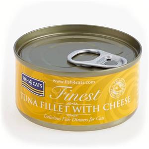 Fish4Cats Filetti di Tonno con Formaggio Umido per Gatti - 70 g di Gusto e Salute