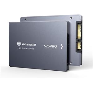 Yottamaster S25PRO 1TB SSD SATAIII 6Gb/s 2.5'' Solid State Drive, 3D NAND Flash, 400TBW, Velocidades hasta 560MB/s, Actualización SSD para portátiles y ordenadores de sobremesa