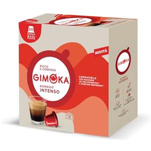 Gimoka, Espresso Intenso, Intensità 12/13, 50 Capsule Compatibili con Sistema Nespresso, Corposo e Rotondo, Miscela di Arabica, Note Tostate di Cioccolato, Retrogusto Speziato e di Frutta Secca