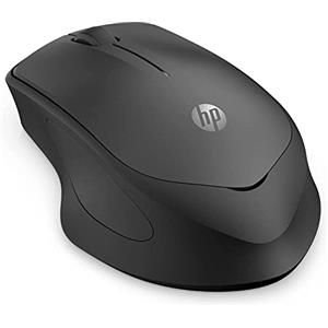 HP 280M Mouse Silent Wireless, Tecnologia LED Blu, Riduzione Rumore fino a 90%, 3 Pulsanti, Rotella di Scorrimento, Design ergonomico, Dongle Ricevitore USB-A Incluso, Nero