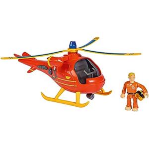 Simba Sam il Pompiere Elicottero Wallaby con Personaggio Tom Thomas - Mini Elicottero 19 cm con Pale Rotanti