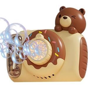 Generico Macchina per bolle con luce, macchina per bolle elettrica,Giocattoli a bolle automatici a forma di fotocamera - Soffiatore di bolle per bambini, macchina per bolle di cartoni animati per feste,
