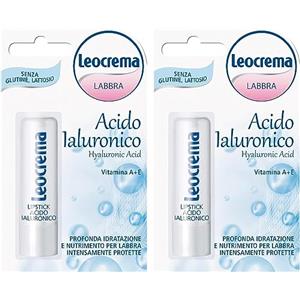 MAUQI Leocrema Lipstick con Acido Ialuronico - 2x Lipstick con Acido Ialuronico - Burrocacao Idratante e Nutriente per le Labbra - (2 confezioni)