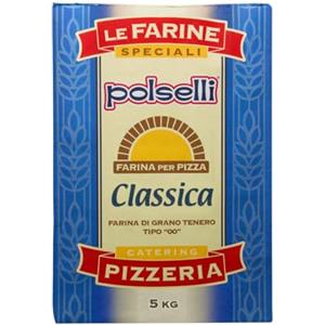 Polselli Farina Polselli CLASSICA Tipo 00 per Pizza, di Grano Tenero, Per Impasti Professionali - Farina per Pizza Napoletana (1x5Kg)