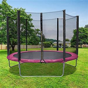 HUOLE Trampolino Elastico Fitness Trampolini da esternocon Rete di Recinzione di Sicurezza e Copertura del Telaio, Trampolino per Bambini per Adulti all'aperto per Allenamento (JE364111_01)