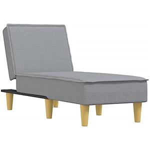 vidaXL Chaise Longue in Tessuto Grigio Chiaro, divano, divano per camera da letto, seduta, chaise longue reclinabile, divano per soggiorno