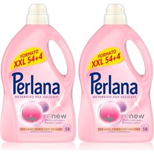 Perlana Detersivo Delicati (58 lavaggi), Detersivo lavatrice liquido per lana, seta e delicati, Detersivo delicati per effetto cashmere e fibre rinnovate (Confezione da 2)