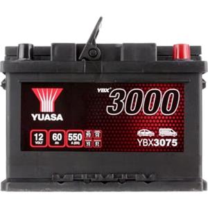 Yuasa YBX3075 Batteria Auto 12V 60Ah 550A con Indicatore di Carica e Maniglia