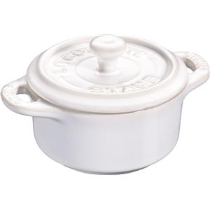 Staub Mini Cocotte in Ceramica Bianco Avorio 10 cm - Perfetta per Dessert e Spuntini
