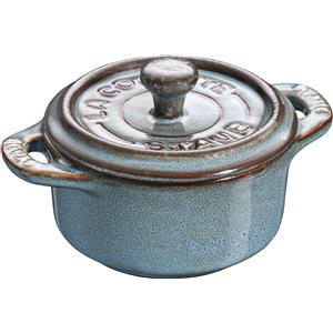 Staub Mini Cocotte Ceramica Rotonda 10 cm - Capacità 200 ml, Turchese Antico