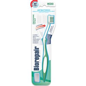 Biorepair Spazzolino Total - Setole Medie, Antibatterico, Curvatura Brevettata per Pulizia Profonda