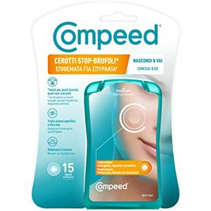 Compeed® Stop brufoli Nascondi e Vai - Cerotti Invisibili Adatti a Tutte le tonalità della Pelle- Tripla Azione Detergente, Coprente, Protettiva. Per uso quotidiano - 15 pz