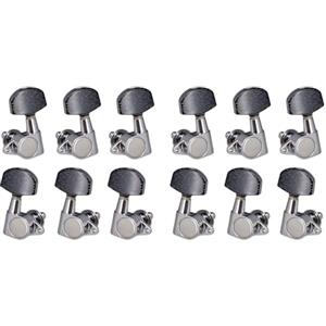 Guihydur 6L6R Corde per chitarra chiuse Tuning Pegs Tuner macchina intestazioni pulsanti Tuning Keys per chitarra acustica o elettrica, confezione da 12