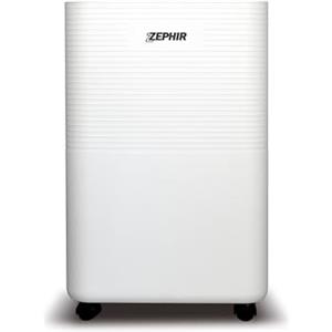 Zephir, Deumidificatore da 12 litri, 280W, Serbatoio d'acqua 2 litri, Timer 24 ore, Funzione asciugabiancheria, Con Ruote, Colore bianco