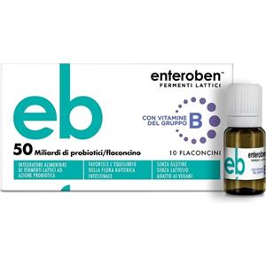 Bioartis Enteroben - Integratore Probiotico con 50 Miliardi di Fermenti Lattici in 10 Flaconcini da 10 ml
