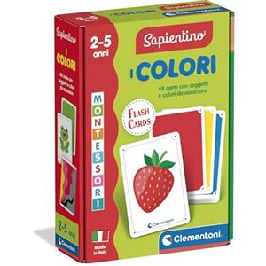 Clementoni Sapientino Montessori - Carte Colori, Gioco Educativo per Bambini 2-5 Anni con 48 Flashcards per Imparare i Colori e le Loro Gradazioni