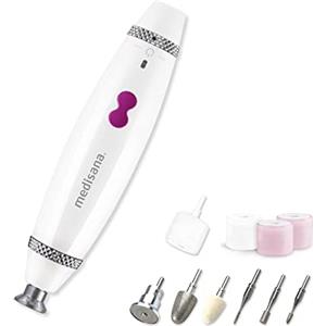 medisana MP 840 Set elettrico per manicure e pedicure, Lime per unghie, Fresatrice per unghie, Incluso 7 accessori, Per unghie, Cuticole e calli