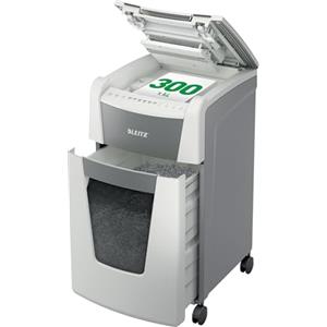 LEITZ IQ Autofeed 300 P-4 Office, Distruggidocumenti Automatico, 300 Fogli, Taglio a Frammenti, Sicurezza P-4, Capacità 60 litri, 80150000
