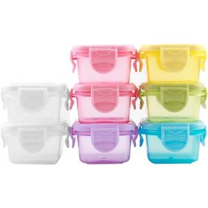 cxxtkcxxlc 8 Pezzi Contenitori Piccoli per Alimenti, Mini Contenitori Alimentari in Plastica per Alimenti Piccoli 60ml, Confezione Ermetica per Salse, Dressings e Snack, Adatti per Congelatore e Microonde