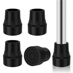 Chingcoo 4 Pezzi Puntali in Gomma Antiscivolo19mm, Punta di Ricambio Antiscivolo, Mobility Gommini per Stampelle, per Stampelle, Deambulatori, Sedie da Doccia e Bastoni da Passeggio