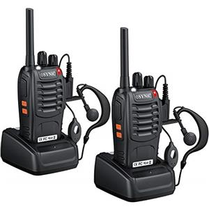 ESYNiC Paio Walkie Talkie Ricaricabile VOX PRM446MHz Radio Walkie-Talkie Professionali 16 Canali CTCSS/DCS Ricetrasmittente Portatile con Base per USB Caricabatterie e Auricolari