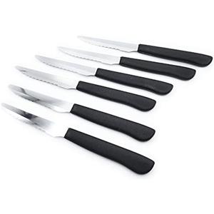 KIMERA - Set 6 Coltelli Pizza e Bistecca, Lama Inox Seghettata 10 cm, Super Affilati per Pizza, Pinsa, Focaccia, Panini e Carne - DOI LEONS, Made in Italy, Manico Ergonomico, Lavabile in Lavastoviglie