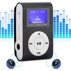 Akozon Lettore MP3, Schermo LCD da 0,8 Pollici, Musica in Grado di Riprodurre Tutti i Lettori Multimediali, Supporto per Clip, Scheda di Memoria, Display per Auricolari da 3,5 Mm