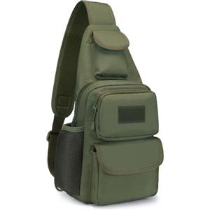 BAIGIO Zaino Monospalla Uomo Militare Casuale Marsupio Sportivi Borsa a Tracolla Marsupio Uomo Sportivo Borsetta Monospalla Militare per Campeggio Escursionismo Ciclismo Viaggio Trekking (A-Verde)