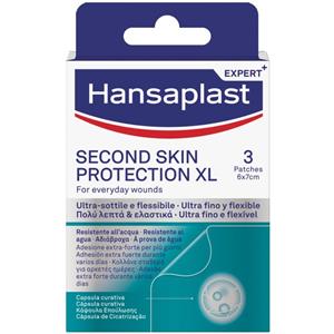 Hansaplast Second Skin Protection XL - Cerotti autoadesivi impermeabili, 3 pezzi da 6 x 7 cm, ultra-sottili e flessibili per una guarigione ottimale
