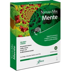 Aboca Natura Mix Advanced Mente - Integratore Alimentare per Memoria e Performance Cognitiva - 10 Flaconcini