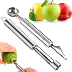 Qinsky Set Di Strumenti Frutta Inox,2 Pcs Intaglio Della Frutta Acciaio Inossidabile Coltello Melone Melon Baller Scoop per DIY Fruit Salads