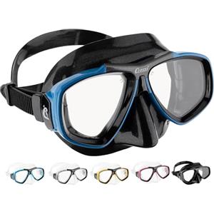 Cressi Focus Maschera Adatta per Attivita Subacquea, Compatibile con Lenti Graduate Optional da -1.00 a -8.00 Diottrie con Intervalli di 0.5 Diottrie, Nero/Blu