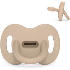 Suavinex, Ciuccio Tutto in Silicone, per Bambini 6/18 Mesi e Neonati, Ciuccio con Tettarella Fisiologica Sx Pro, Super Morbido e Flessibile, Ideale per Dormire, Color Essence, Nocciola