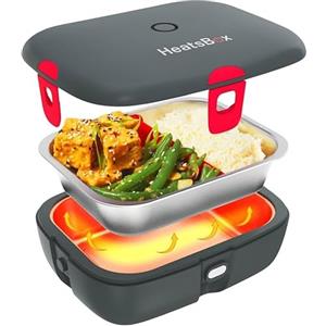 Faitron HeatsBox DRIVE 12V / 24V - Lunch Box Elettrico per Auto - Scaldavivande Controllato tramite App, Ciotola in Acciaio Inox a Prova di Perdite, Design Resistente per Pasti Fuori Casa