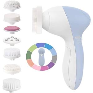 COSLUS Spazzola Pulizia Viso, Impermeabile Pulizia Viso Elettrico con 7 Testine, Massaggiatore Viso Per La Pulizia Profonda del Viso a 360°, Pulizia del Viso Delicata da Punti Neri, Esfoliazione