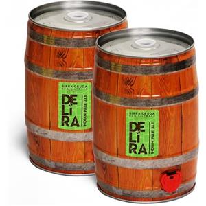 Italian Craft Brewery Delíra - Birra IPA Artigianale Italiana, Cruda Non Filtrata, 2 Fusti da 5 Litri cad. con Spillatore, Rubinetto facile da usare, per Birra alla Spina in Casa | Idea Regalo Particolare