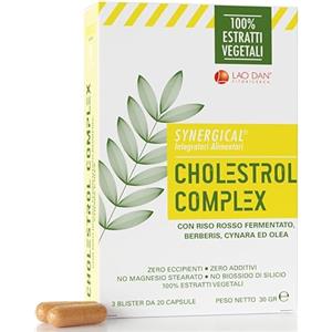 LAO DAN CHOLESTROL COMPLEX Lao Dan®, 60 Cps Riso Rosso Fermentato Colesterolo con Monacolina K, Berberis, Contribuisce al Metabolismo dei Lipidi, 100% Estratti Premium Quality con Zero additivi, Made In Italy