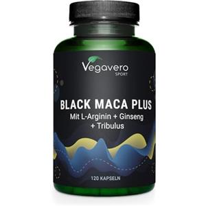 Vegavero Maca Nera | con L-arginina + Ginseng + Tribulus + Zinco | Integratori Sport Pre-workout | 120 capsule | Vegan | Senza Additivi | Vegavero®