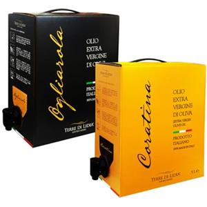 TERRE DI LIDIA SAPORI E SAPERI DI PUGLIA Terre di Lidia - Olio extravergine di oliva - 1 bag in box (5L) Varietà Coratina, Gusto intenso + 1 bag in box (5L) Varietà Ogliarola, Gusto delicato (10L) - Filiera corta - Produzione 100% italiana