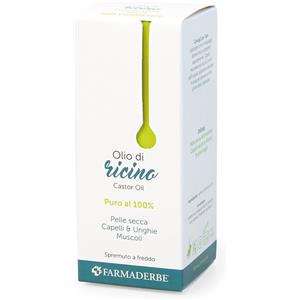 Farmaderbe Olio di Ricino Puro 100ml - Idratante per Capelli e Unghie, Estratto da Semi di Ricino