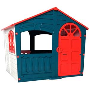 Sport1 One The Sport Maker Sport1 casetta da giardino per bambini House of Fun. Casa per bambini di plastica per interno. Casetta per bambini da giardino. Robusta e resistente alle intemperie. 130x111x115cm Blu petrolio e rossa
