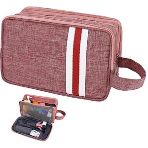 AiQInu Beauty Case da Viaggio, Borsa da Toilette da Viaggio per Donna Uomo,Impermeabile Beauty Case per Organizzare Oggetti Personali Accessori (Rosa)