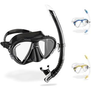 Cressi Matrix & Gamma - Combo Set Maschera Matrix + Snorkel Gamma Immersioni e Snorkeling, Nero/Nero, Taglia Unica, Unisex Adulto