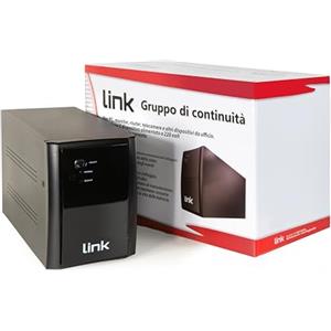 LINK LKUPS1200 gruppo di continuità 1200VA/720Watt custodia in metallo con 4 prese IEC C13 e cavo alimentazione spina italiana dimensioni compatte 39,5x19,5x27,5cm protezione dispositivi elettronici