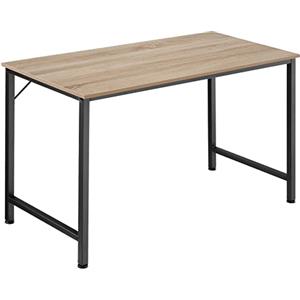 tectake Scrivania stretta per computer 80/100/120/140cm, piccolo tavolo da ufficio design industriale, per casa ufficio, legno, struttura metallo nero (legno Industriale chiaro, rovere Sonoma, 140 cm)